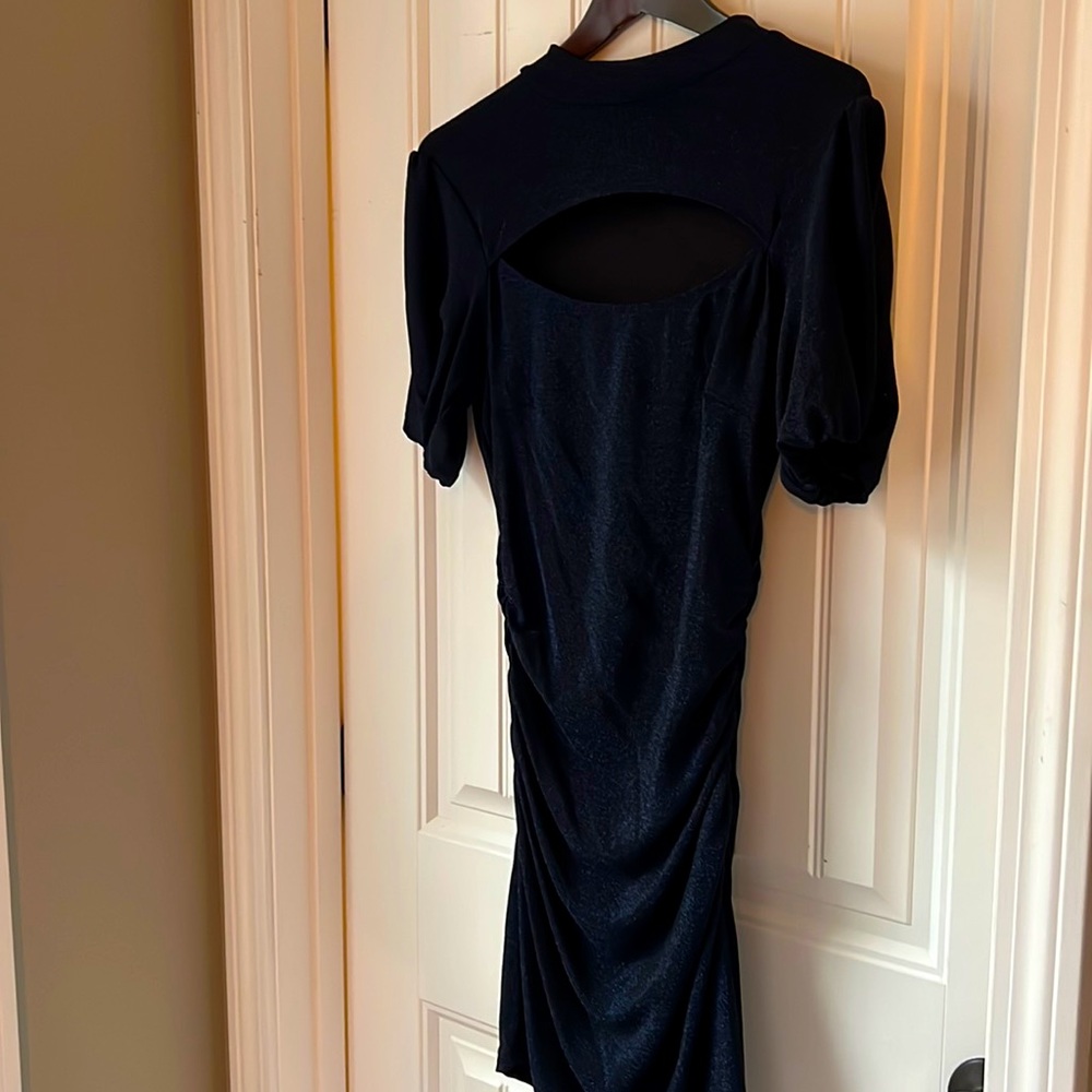 Navy blue sparkle key opening front short dress. Size large. Fitted